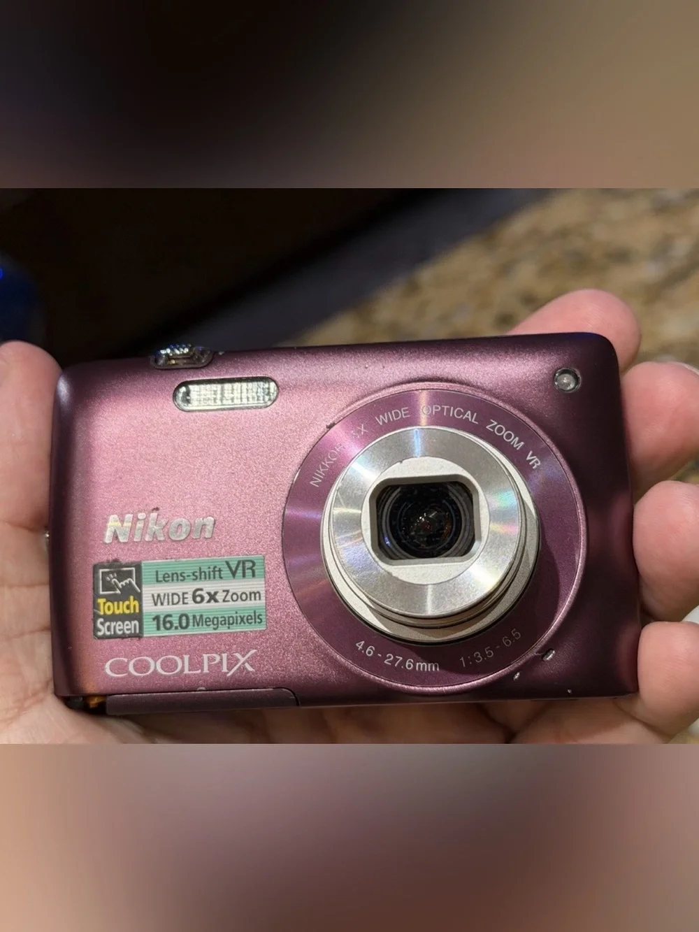 Nikon Coolpix S4300 16MP Digital Camera – Plum – LENS ERROR – For Parts / Repair